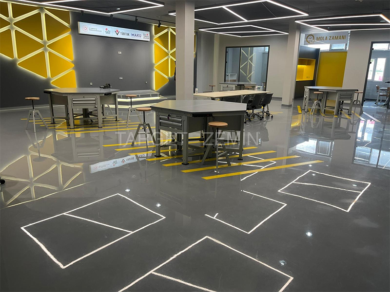 Burdur Milli Teknoloji Atölyesi Epoksi Zemin Kaplama Projesi