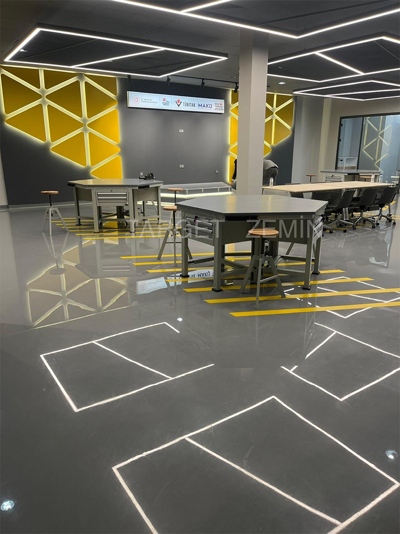 Burdur Milli Teknoloji Atölyesi Epoksi Zemin Kaplama Projesi